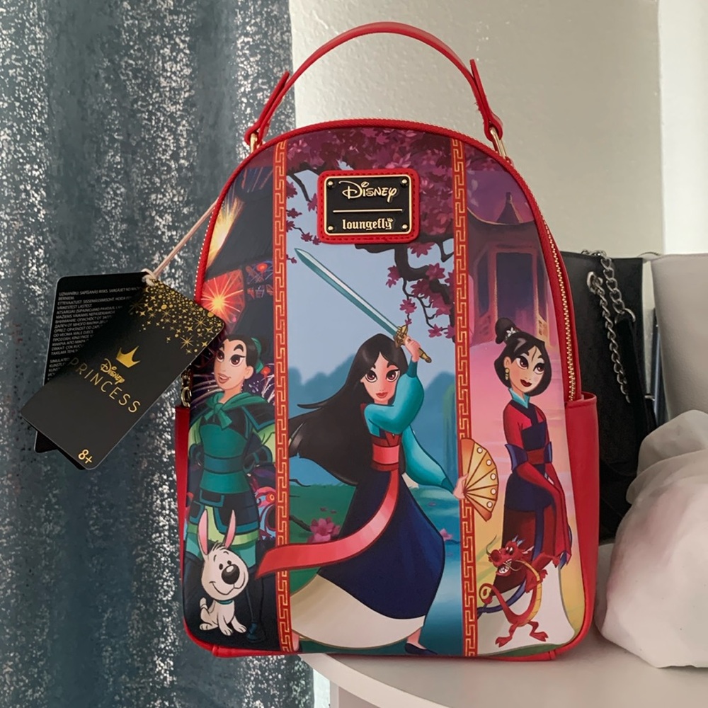Disney Princess Mulan Loungefly Red Mini Backpack Brand New